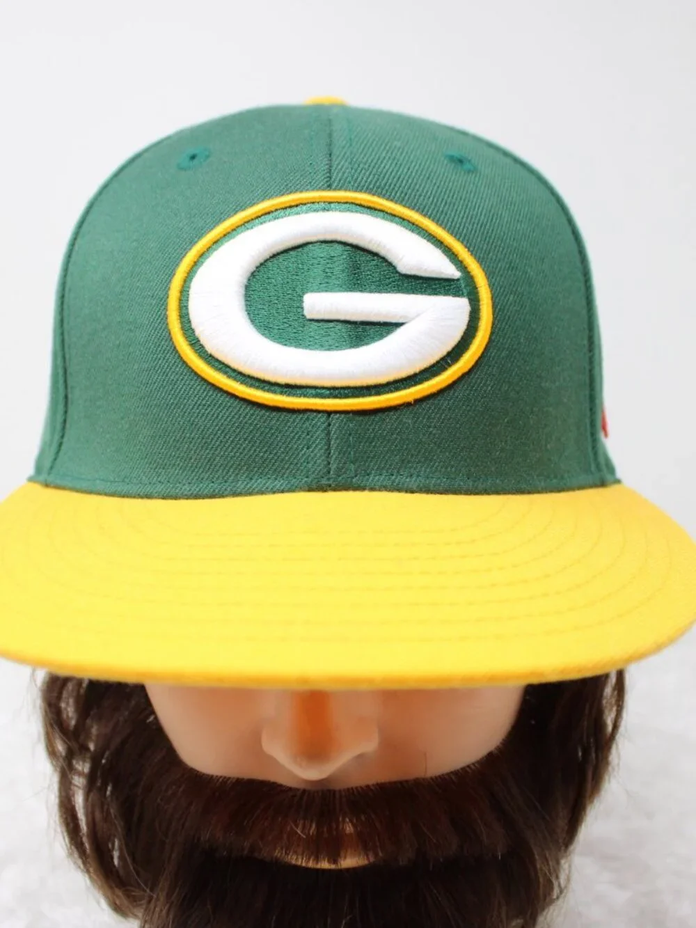 Green Bay Packers Hat Fitted 7 Green/Yellow Mitchell & Ness 100% Wool NFL Cap
